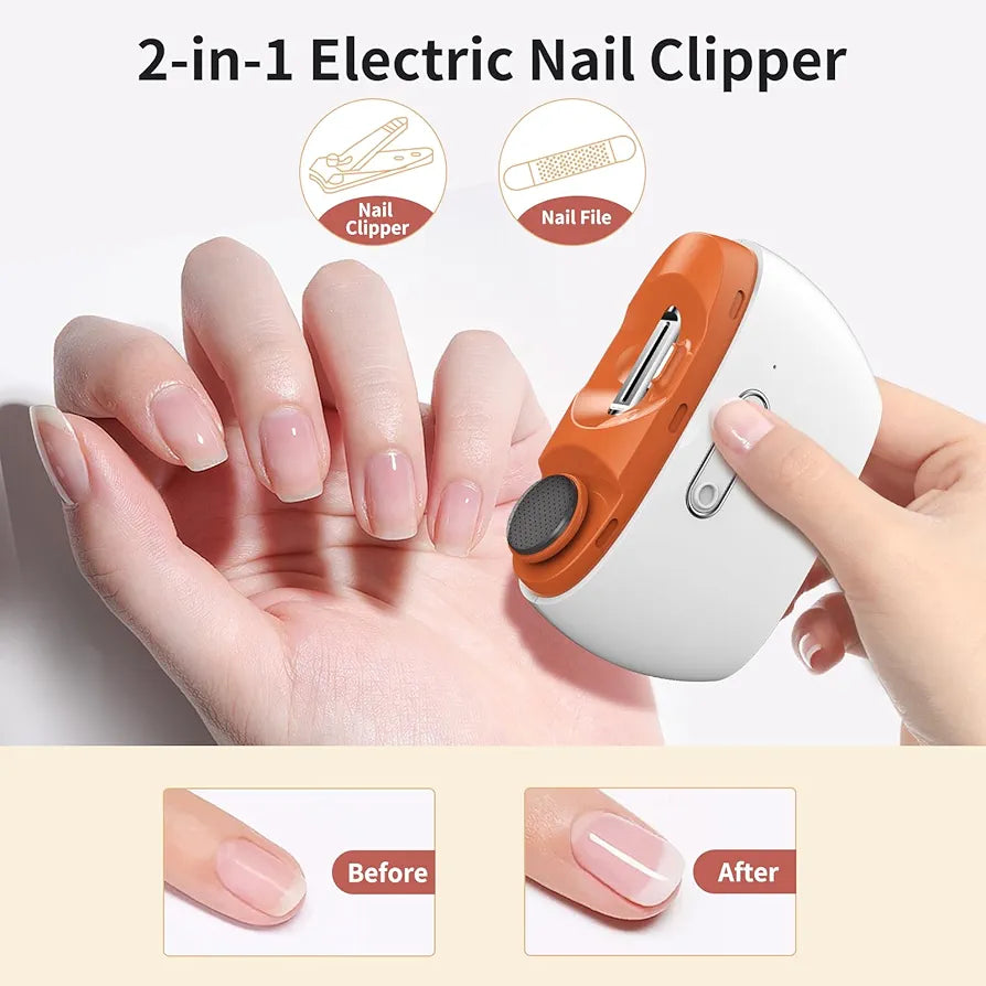 Rechargeable Electric Nail Clipper – 2-in-1 Trim & Polish Tool ✨